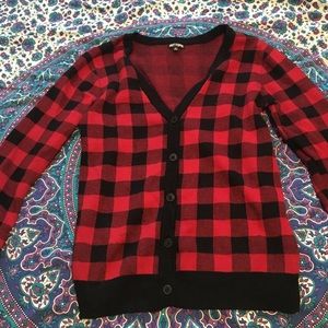 Buffalo plaid cardigan